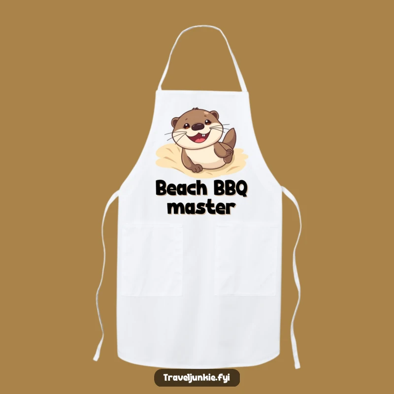 Funny Otter Dune Sliding Apron: Beach BBQ Fun with Humorous Style