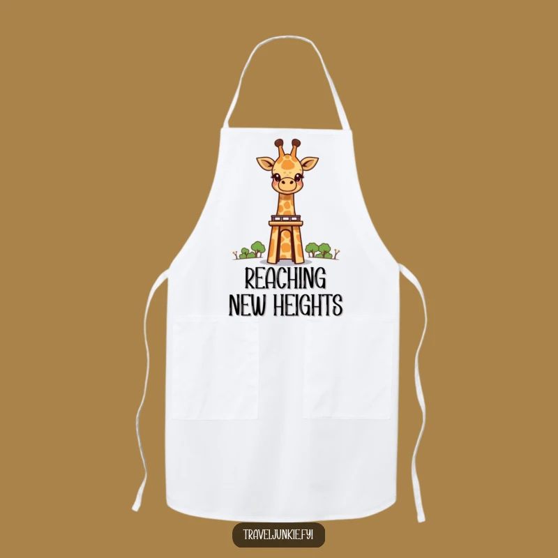 Funny Giraffe Landmark Apron: Curious Chef Gift for Kitchen Adventures!