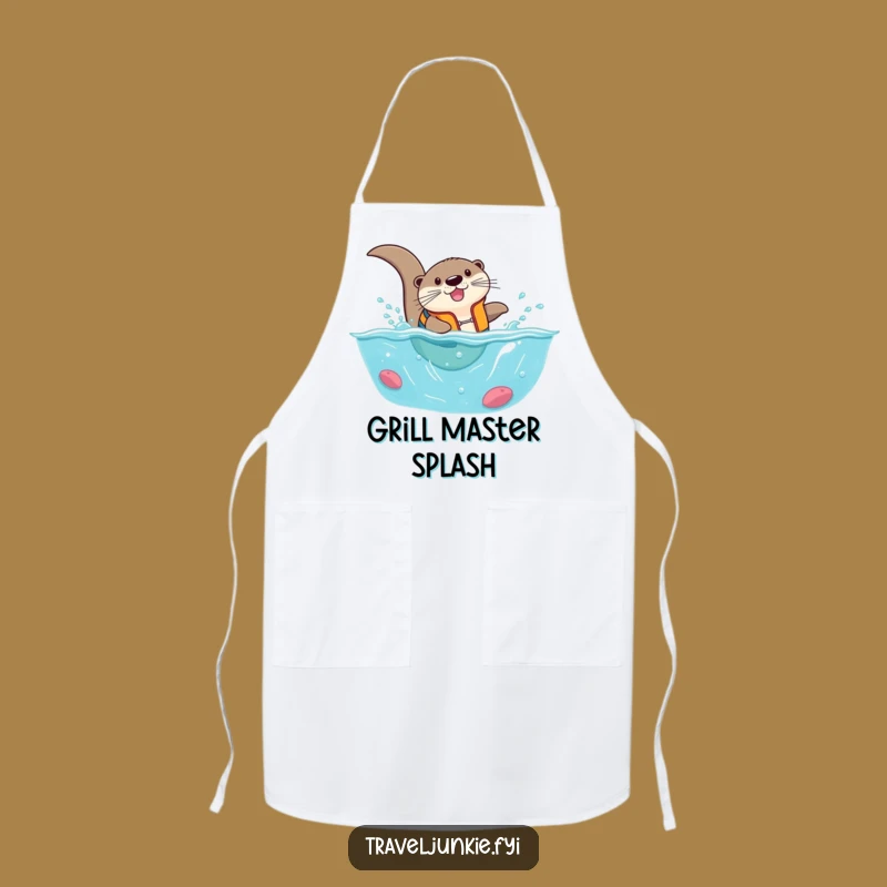 Funny Otter Life Vest Apron: Adventurous Chef's Dive Gift!