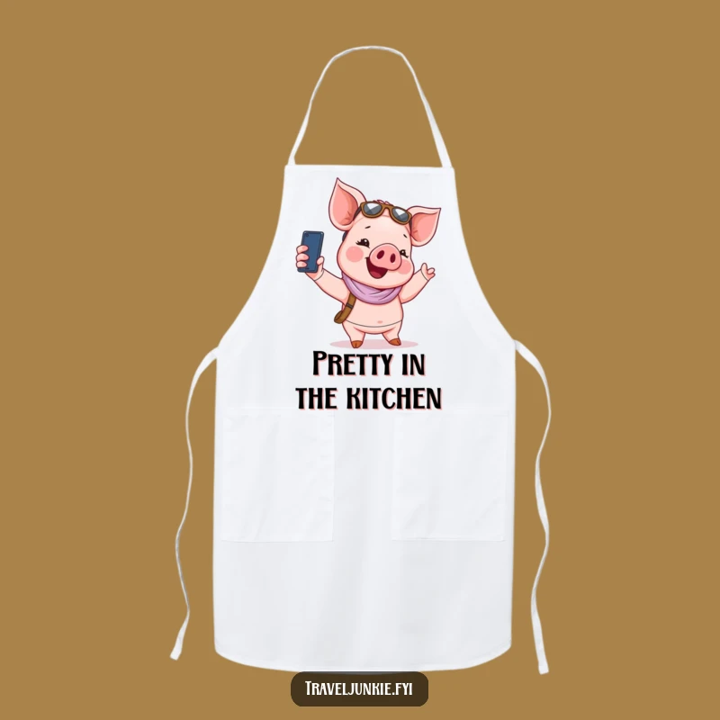 Funny Piglet Tourist Apron: Cook with a Smile and a Selfie