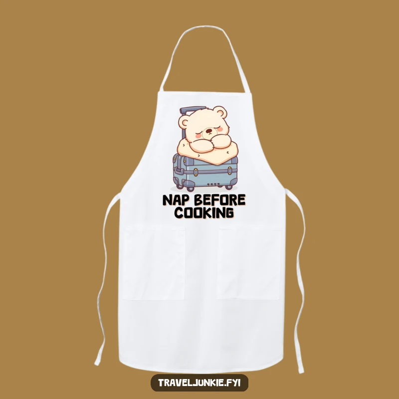 Funny Sleepy Bear Cub Apron: Cozy Kitchen Traveler Outfit Gift!