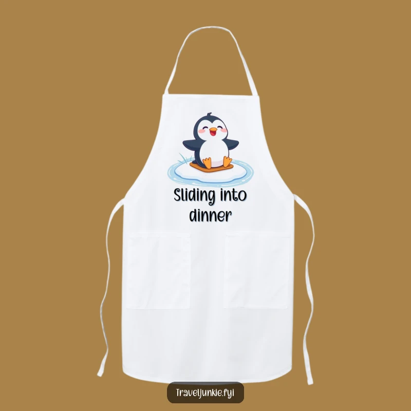 Funny Penguin Lake Slide Apron - Joyful Fun, Perfect Funny Gift
