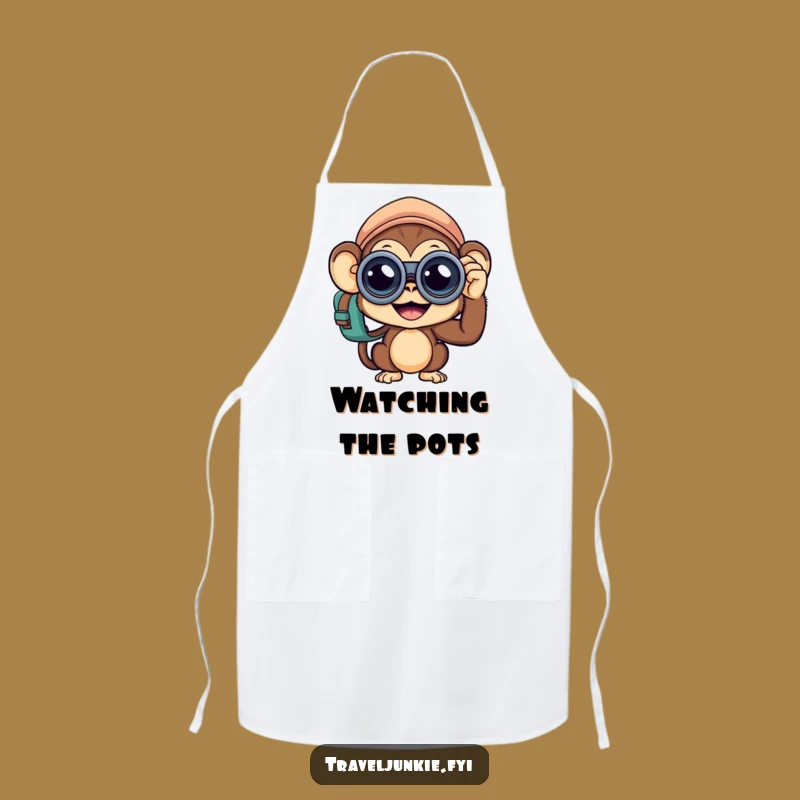 Funny Monkey Traveler Apron: Curious Chef's Companion, Hilarious Kitchen Gift