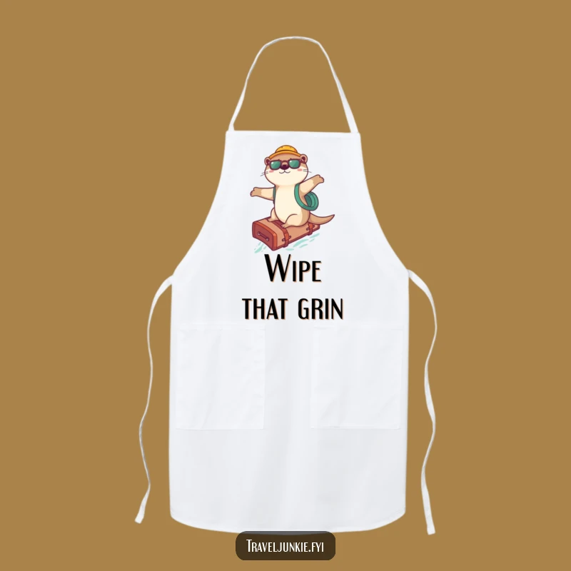 Funny Otter Surfer Apron: Playful Kitchen Wave Rider, Hilarious Gift