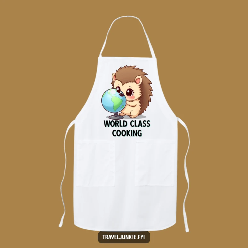 Funny Hedgehog Globe Apron - Curious Cook's Hilarious World Gift