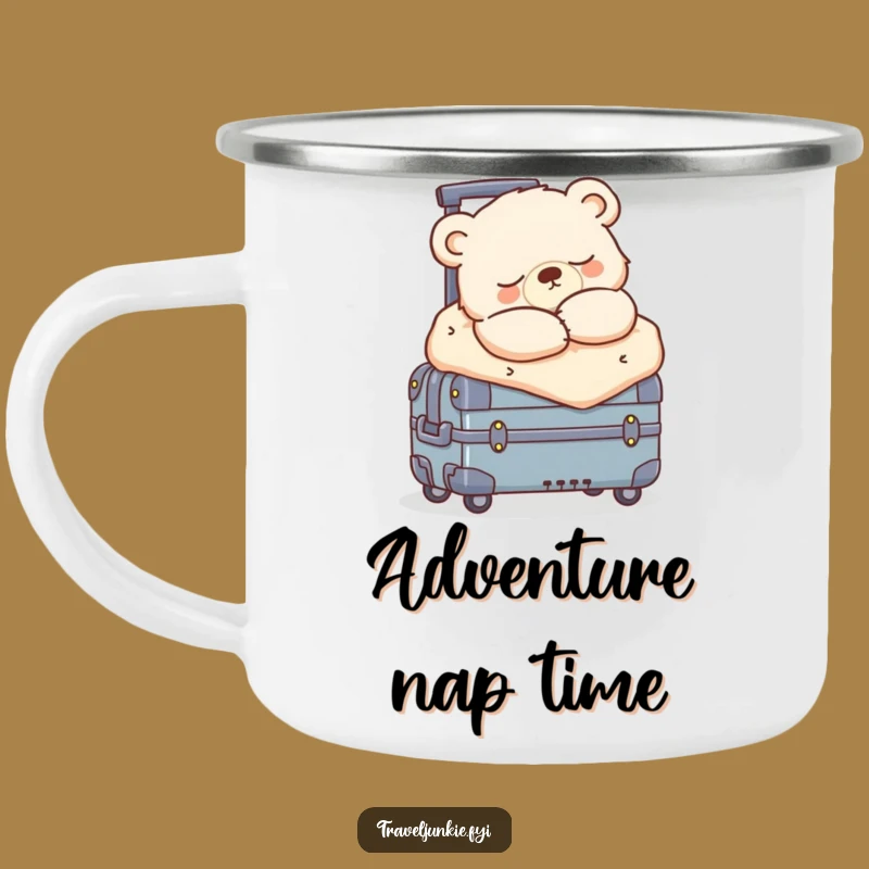 Funny Sleepy Bear Cub Camping Mug: Durable Cozy Adventure Sip!