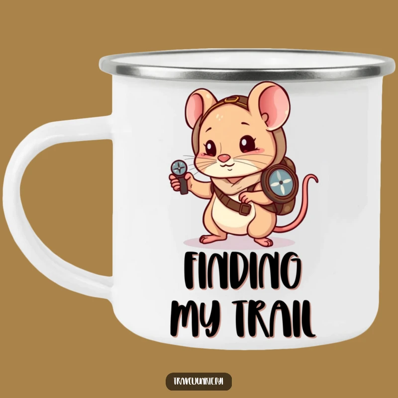 Funny Mouse Wanderer Camping Mug: Navigate Outdoors with Humor