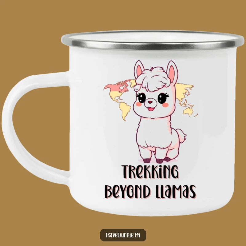 Funny Alpaca Adventure Camping Mug: Delightful Alpaca & Map, Ideal Funny Outdoor Gift