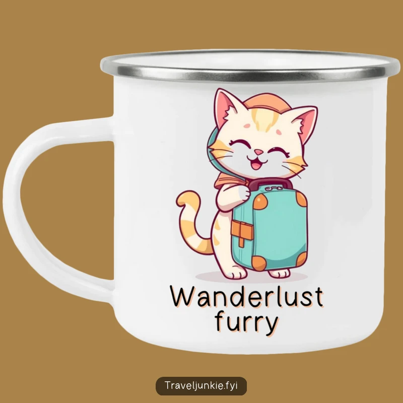Funny Cat Camp Mug - Durable Playful Character Outdoor Travel Gift