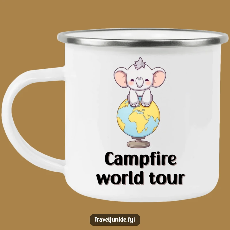 Funny Elephant Campfire Mug: Adventure Fuel for Worldly Campers