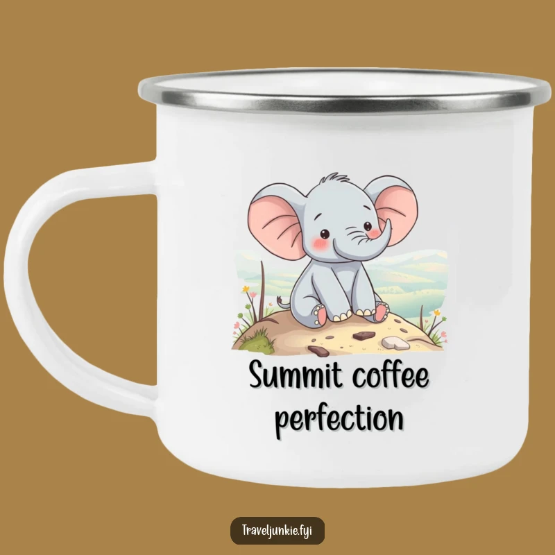 Funny Elephant View Camping Mug: Rugged & Comical Outdoor Companion