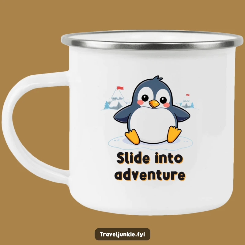 Funny Penguin Camping Mug: Playful Character Cup for Outdoor Adventures