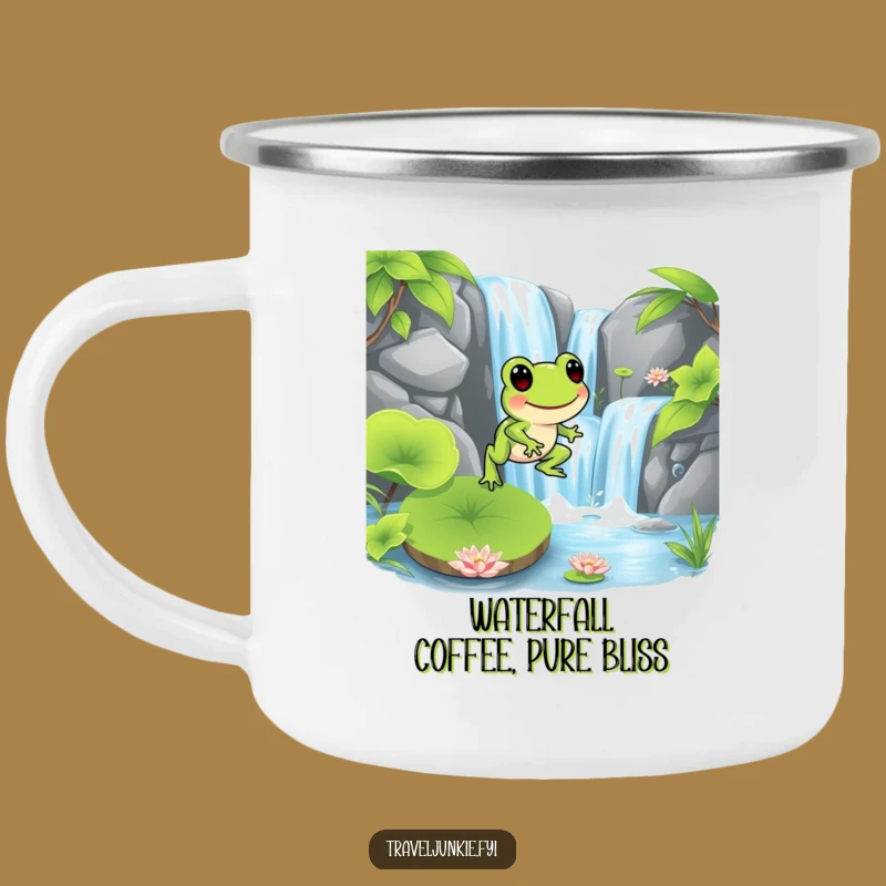 Funny Frog Hopping Camping Mug: Rugged & Comical Outdoor Companion