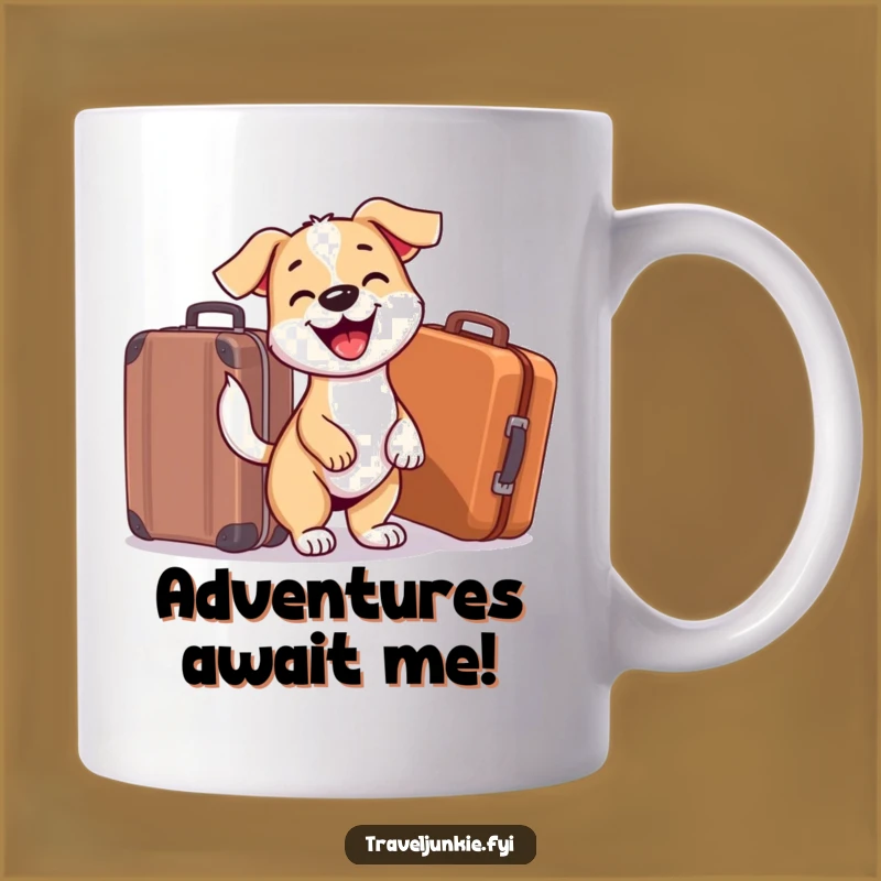 Funny Dog With Suitcase Mug: The Perfect Funny Travel Gift for Dog Lovers!