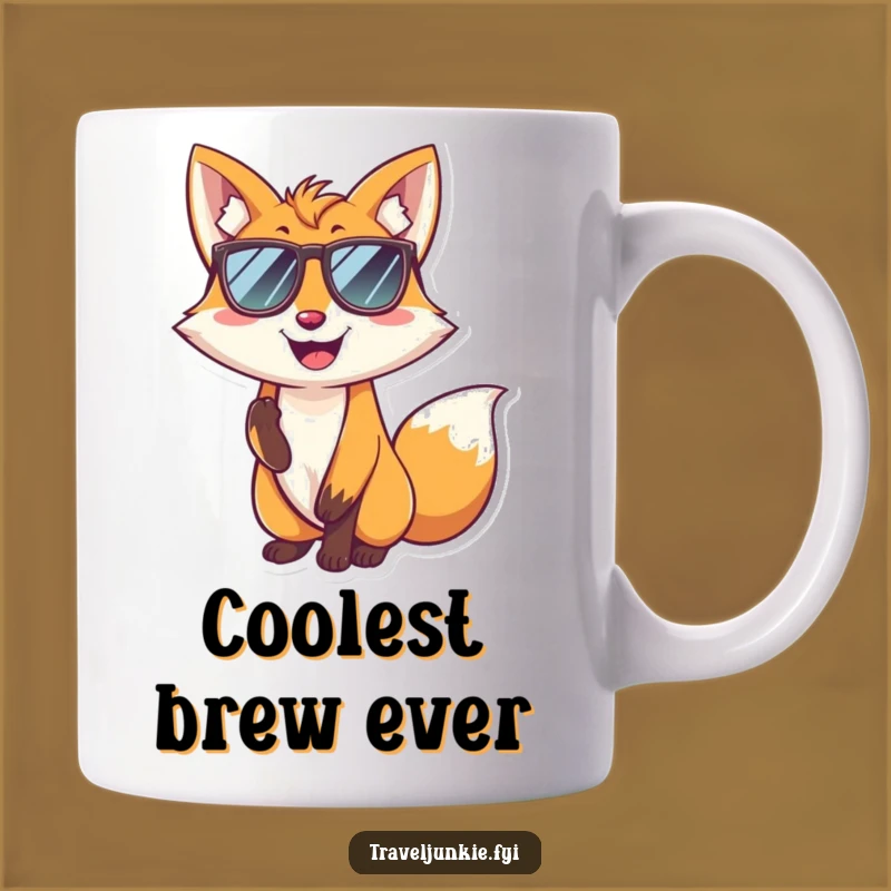 Funny Fox Sunglasses Mug - Cool Posing Character Gift for Stylish Smiles