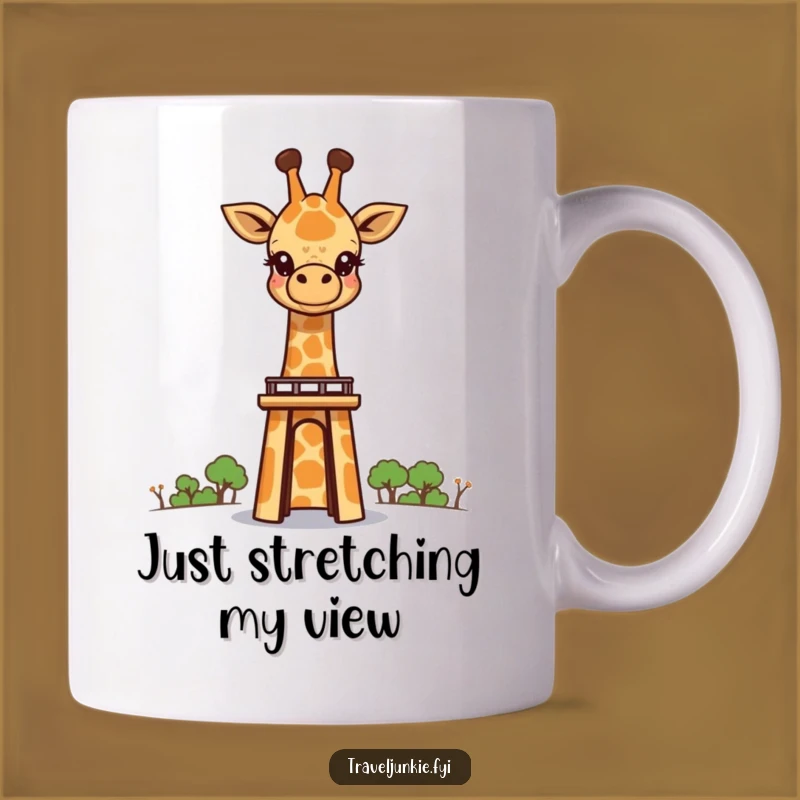 Funny Giraffe Landmark Mug: Curious Explorer Gift for Coffee Lovers