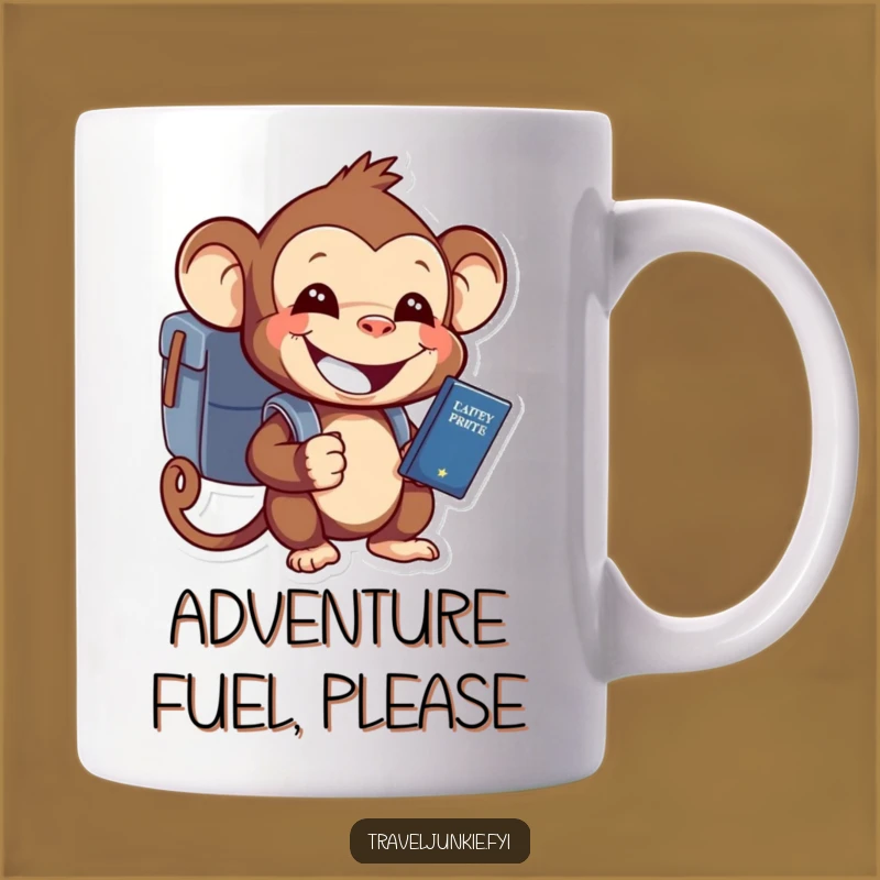 Funny Monkey Passport Mug A Cheerful Traveler Gift For Adventure Lovers