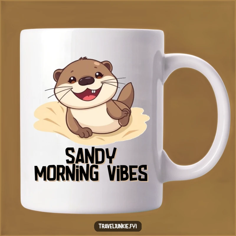 Funny Otter Dune Sliding Mug: Hilarious Beach Gift for Playful Otter Lovers