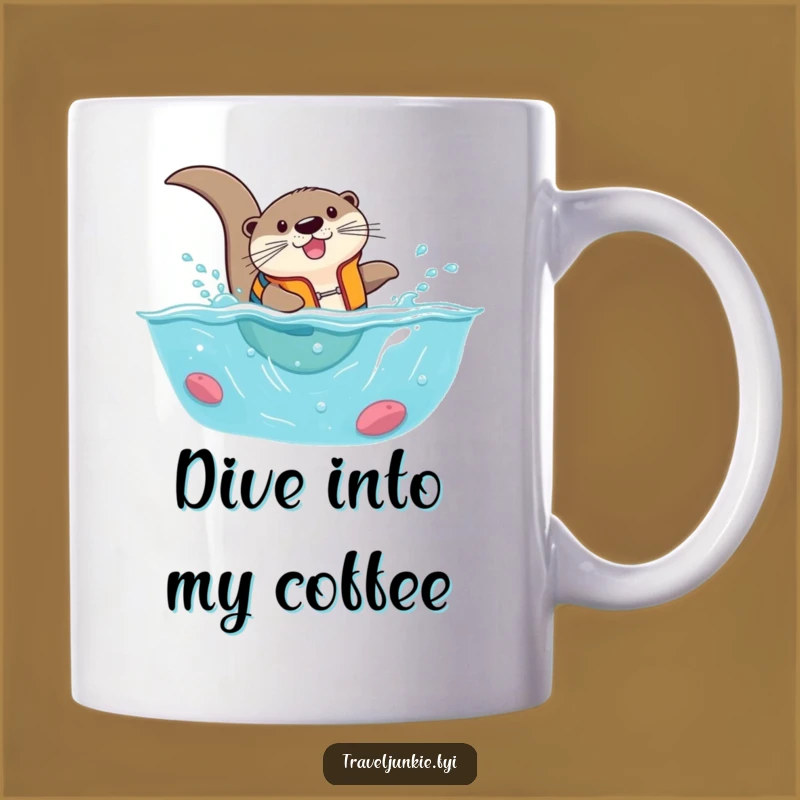 Funny Otter Life Vest Mug: Adventurous Ocean Diver Gift!