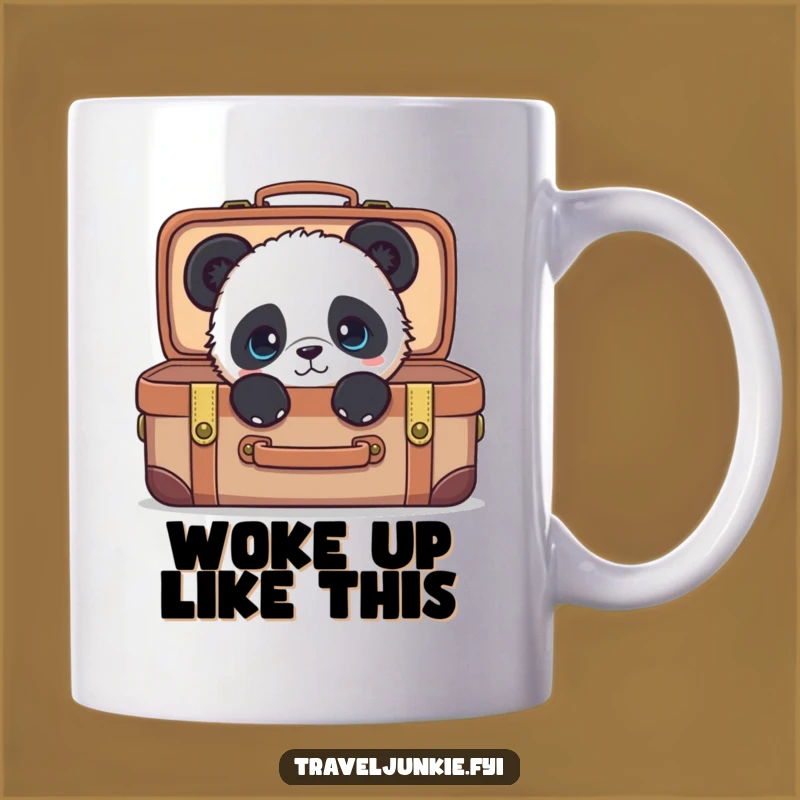 Funny Panda Suitcase Mug: Peek-a-Boo Travel Fun Gift!