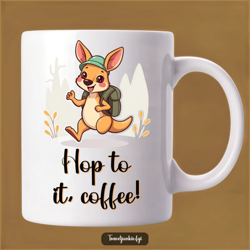 Funny Kangaroo Explorer Mug: Hopping Adventure, Great Funny Gift