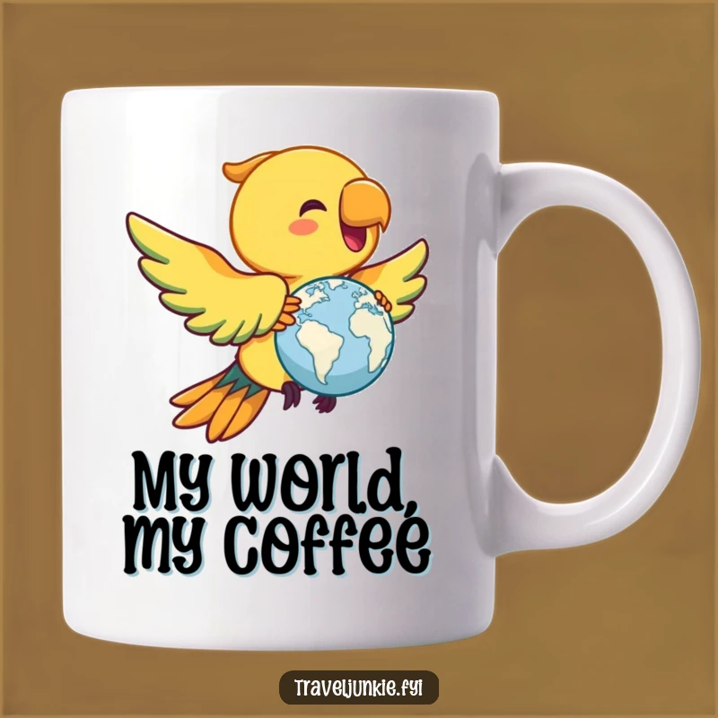Funny Parrot Globe Mug: A Hilarious Gift for World Travelers!