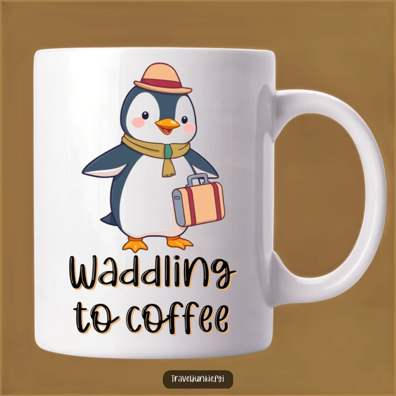 Funny Penguin Tourist Mug - Travel Adventures and Happy Sips