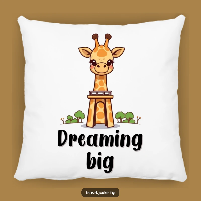 Funny Giraffe Landmark Pillow: Comfy & Curious Home Decor Gift