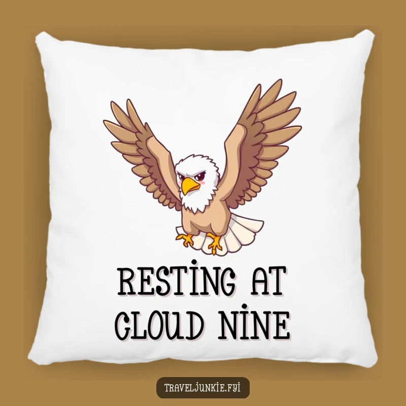 Funny Eagle Traveler Pillow: Comfy Perspective for Your Space