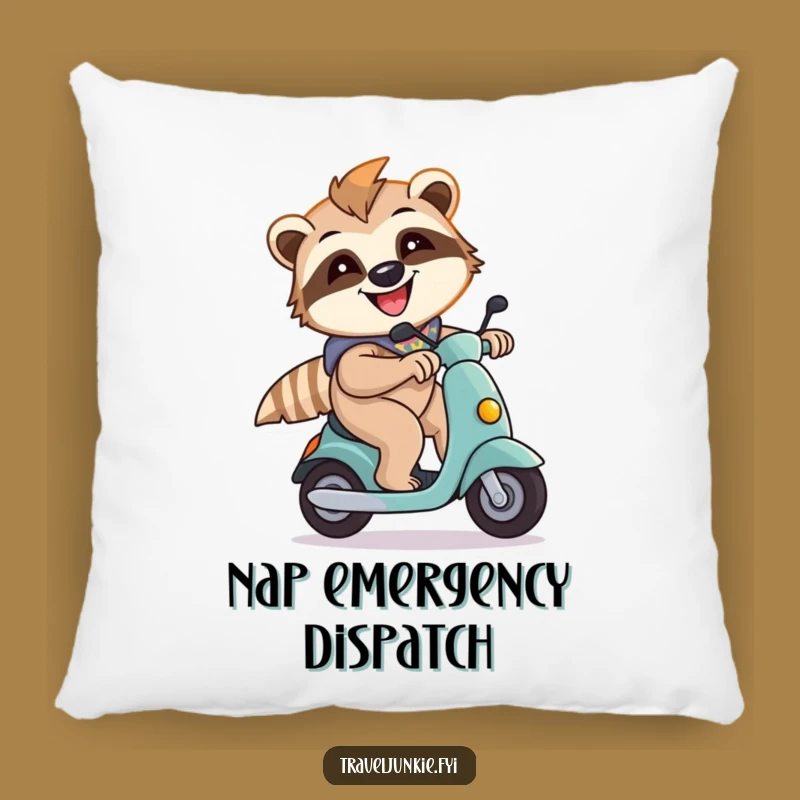 Funny Sloth Scooter Pillow: Comfy & Energetic Home Decor Gift