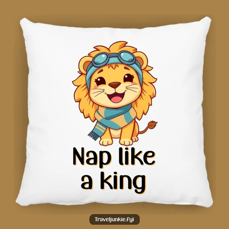 Funny Lion Travel Pillow: Relax with a Happy King Companion