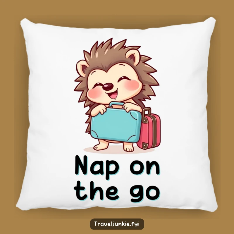 Funny Hedgehog Travel Pillow: Cozy Cheerful Suitcase Cushion Gift