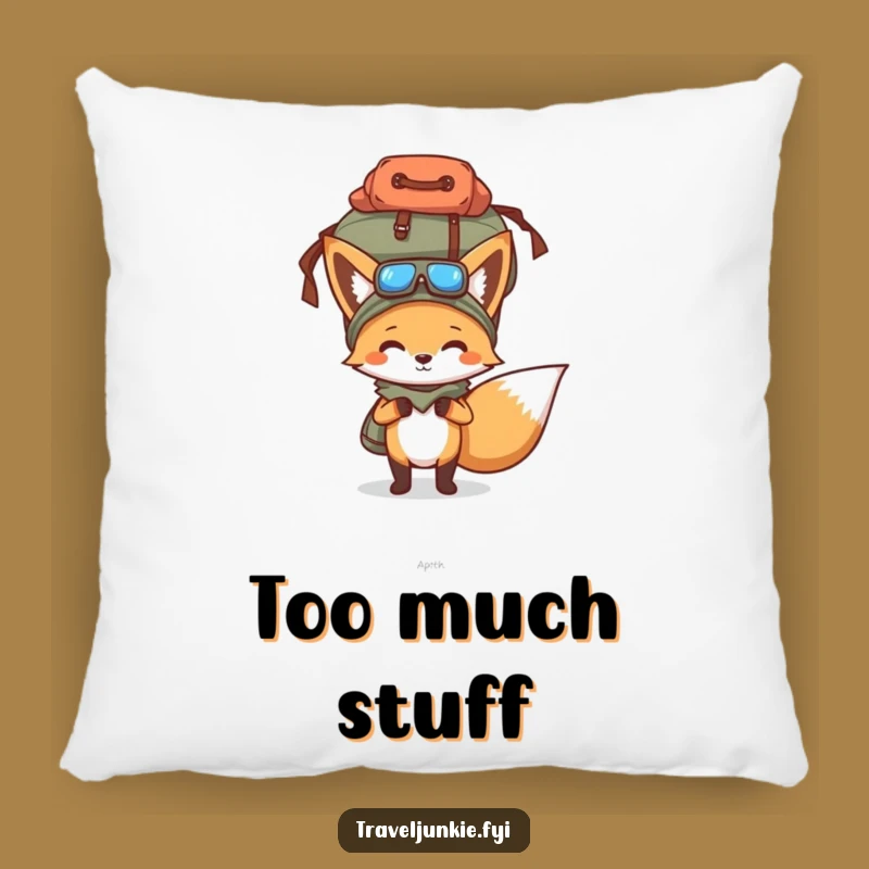 Funny Fox Travel Pillow - Comfy & Humorous Gift for the Jetsetter