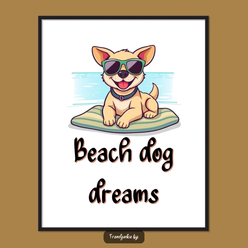 Funny Dog Sunglasses Beach Digital Art - Relaxed Decor Gift
