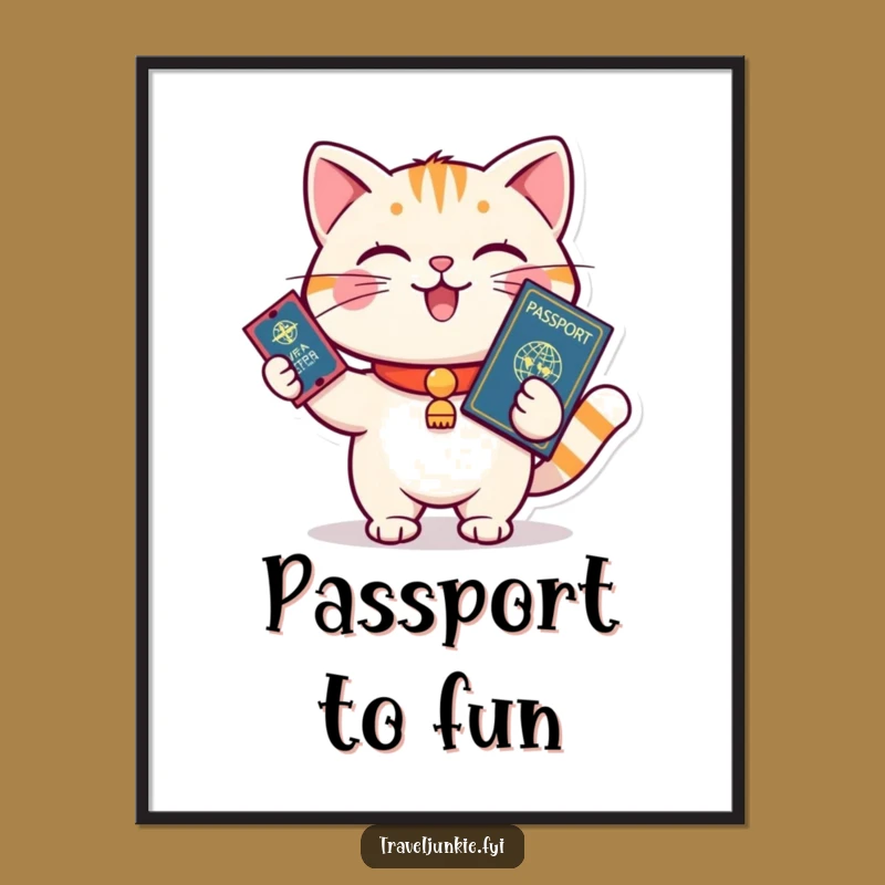 Funny Cat Digital Art: Travel Ready Print, Perfect Humorous Gift Download