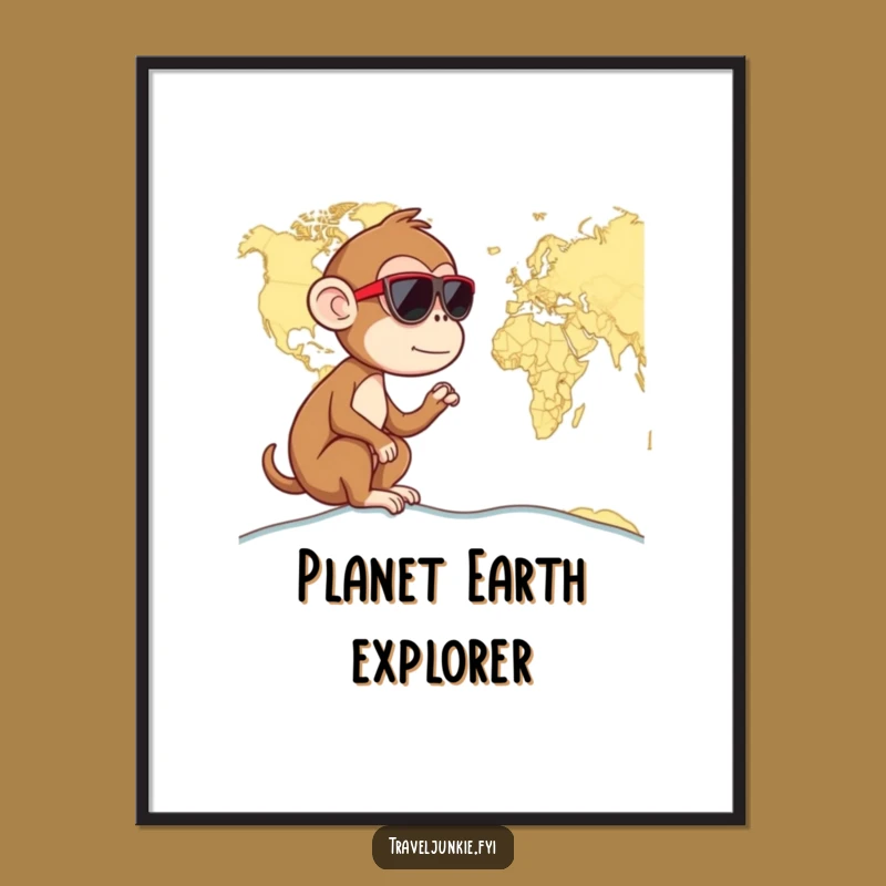 Funny Monkey Digital Art: Curious Explorer Print, Perfect Humorous Gift Download