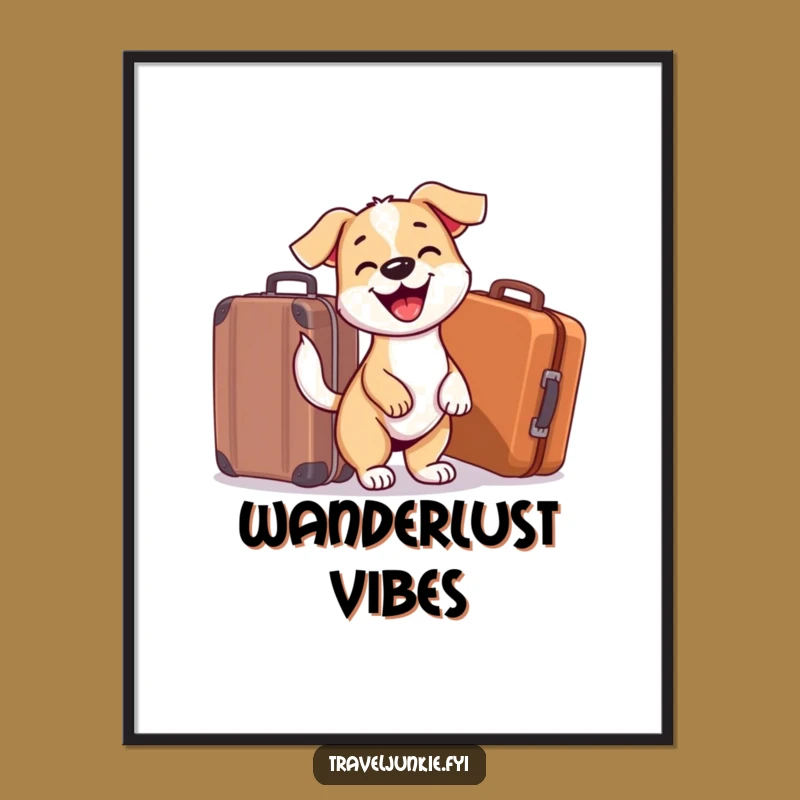 Funny Dog Travel Art Print: Instant Download Hilarious Decor, Perfect Funny Gift!