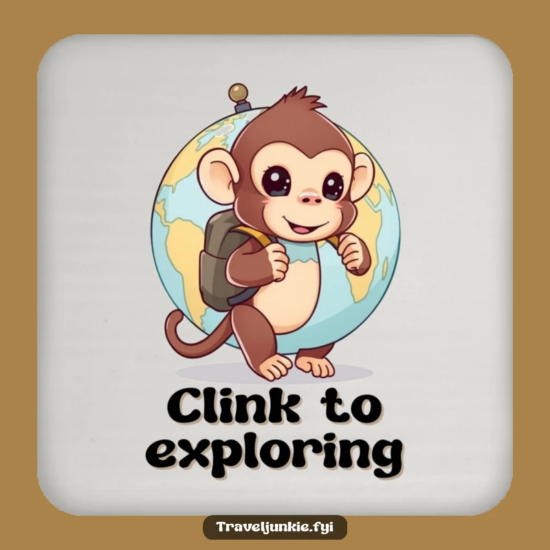 Funny Monkey Coaster Set: Protect Surfaces with Curious Humor, Perfect Gift