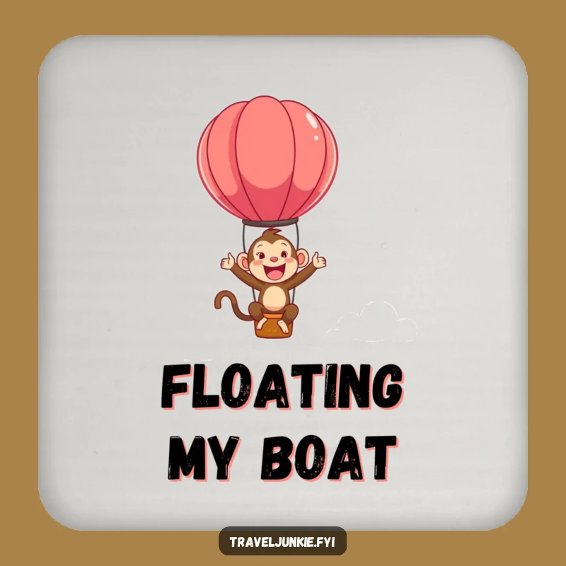 Funny Monkey Hot Air Balloon Coaster - Ecstatic Bounce, Perfect Funny Gift