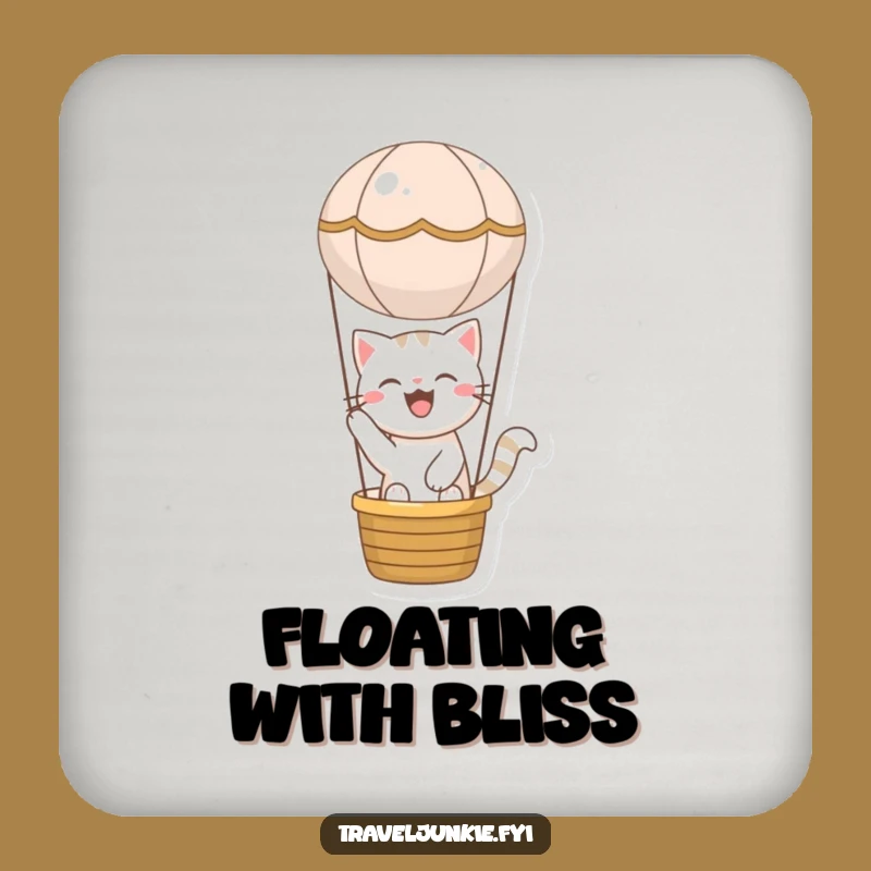 Funny Cat Balloon Coaster - Joyful Character Drink Protector Gift