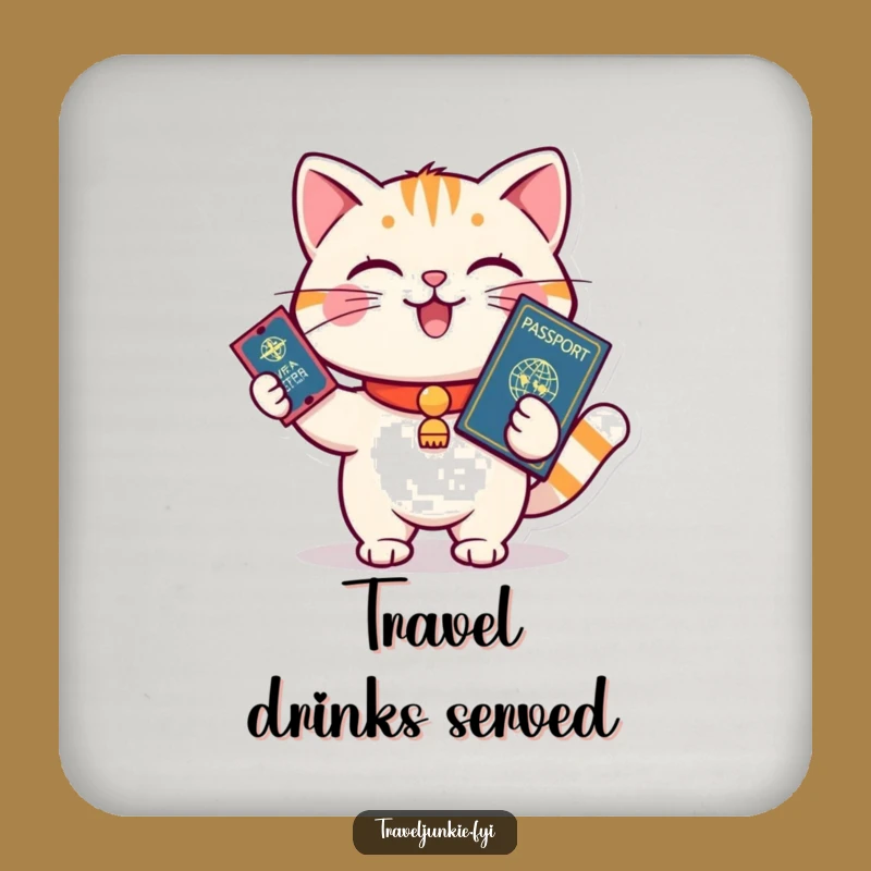 Funny Cat Travel Coaster: Protect Surfaces with Humorous Boarding Style
