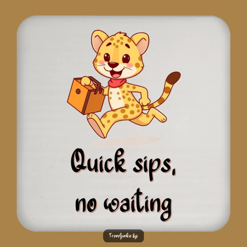 Funny Cheetah Travel Coasters: Protect Surfaces Fast!