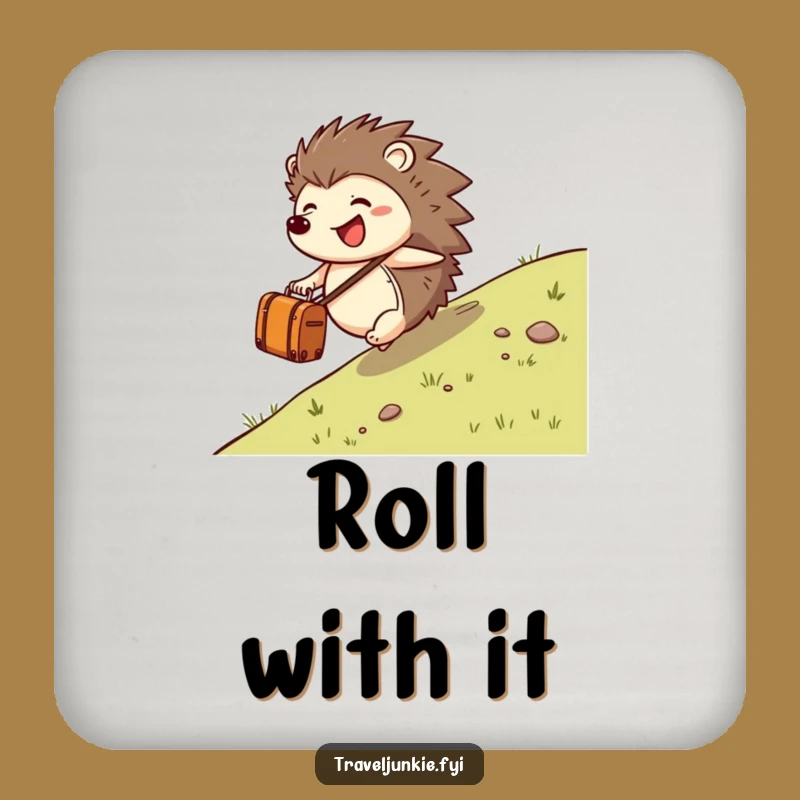 Funny Hedgehog Suitcase Coaster: Protect Surfaces with Joy!