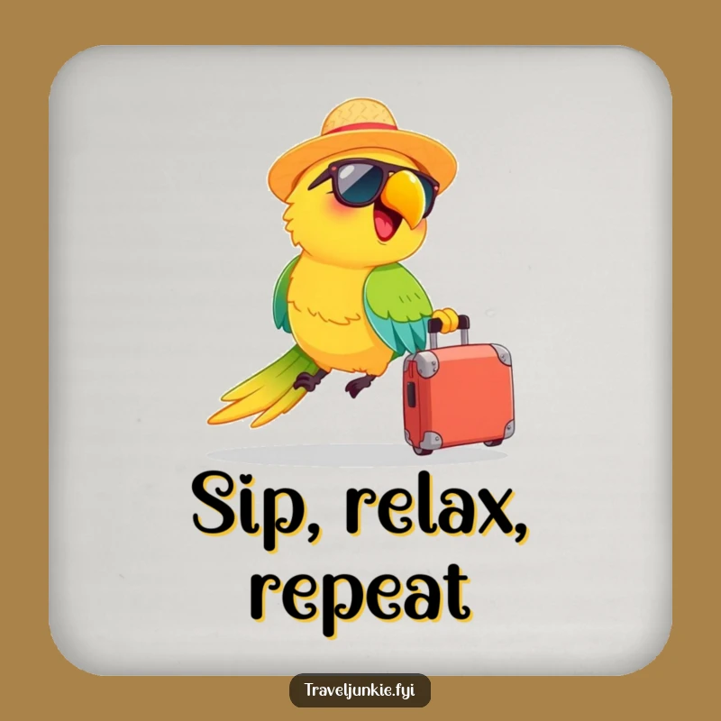 Funny Parrot Coaster Set: Tropical Flair and Surface Protection, Perfect Gift