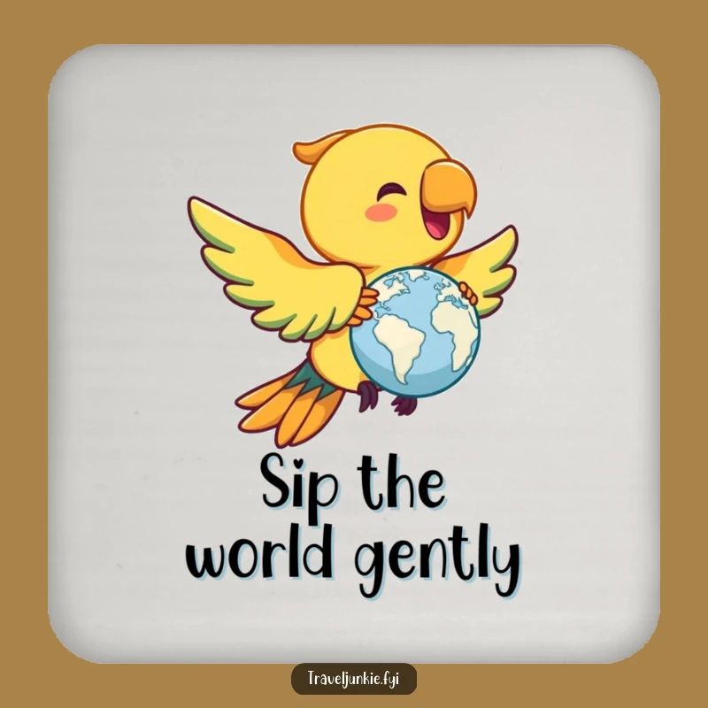 Funny Parrot Globe Coasters: Protect Surfaces with Fun!