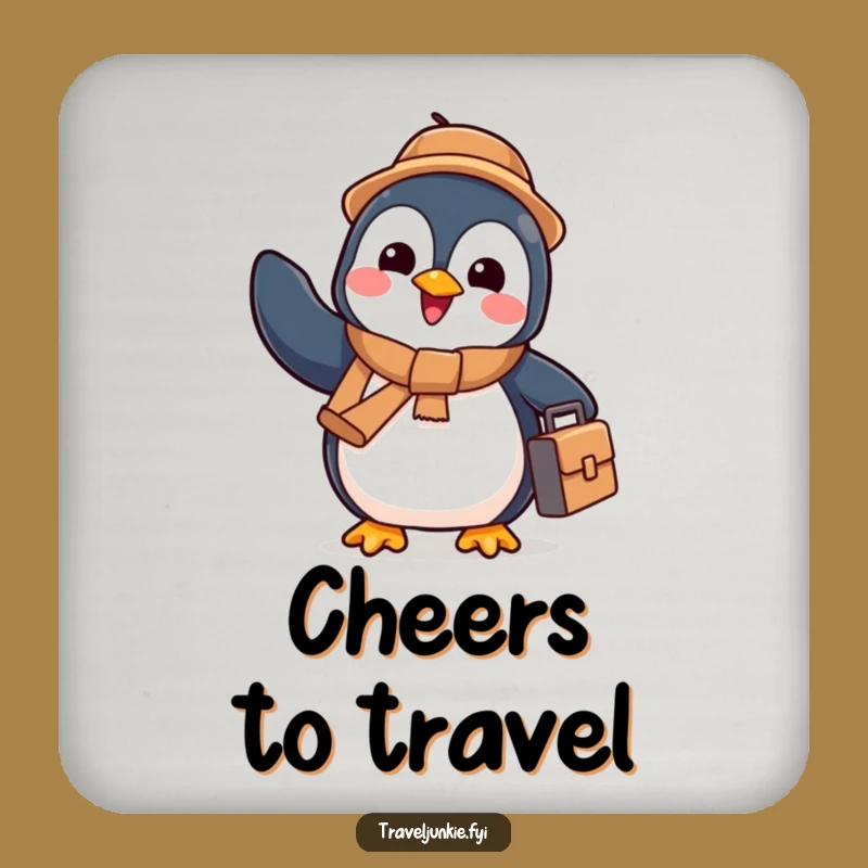 Funny Penguin's Goodbye Coaster: Protect Surfaces with Humorous Farewell Style