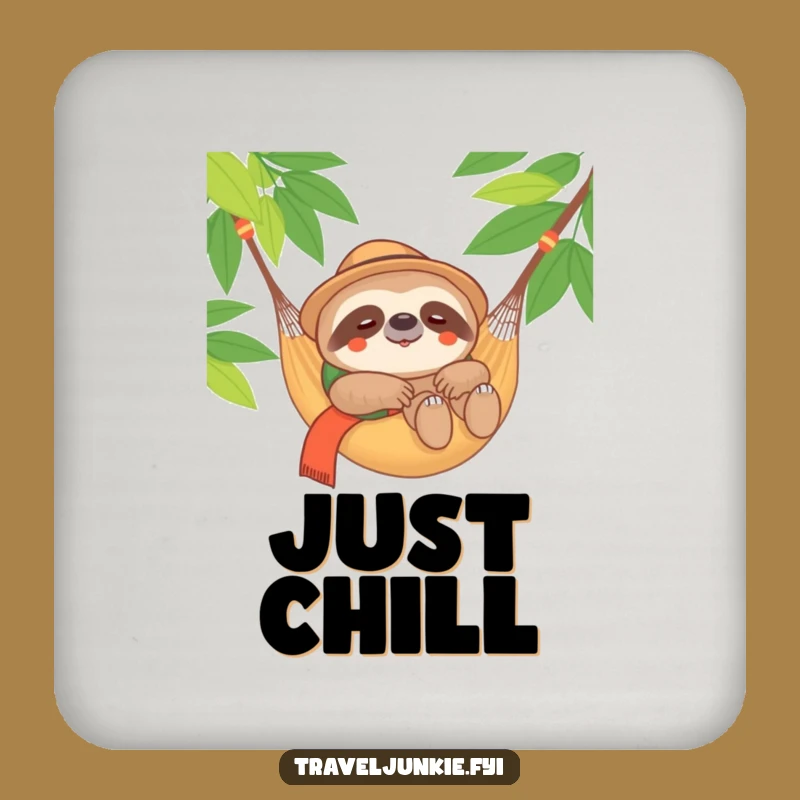 Funny Sloth Traveler Coasters: Content Surface Savers, Unique Gift Set