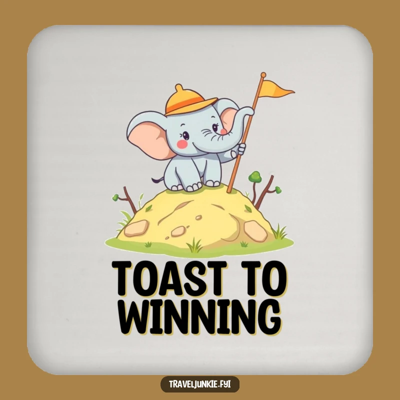 Funny Elephant Explorer Coasters: Joyful Surface Protectors, Unique Gift Set