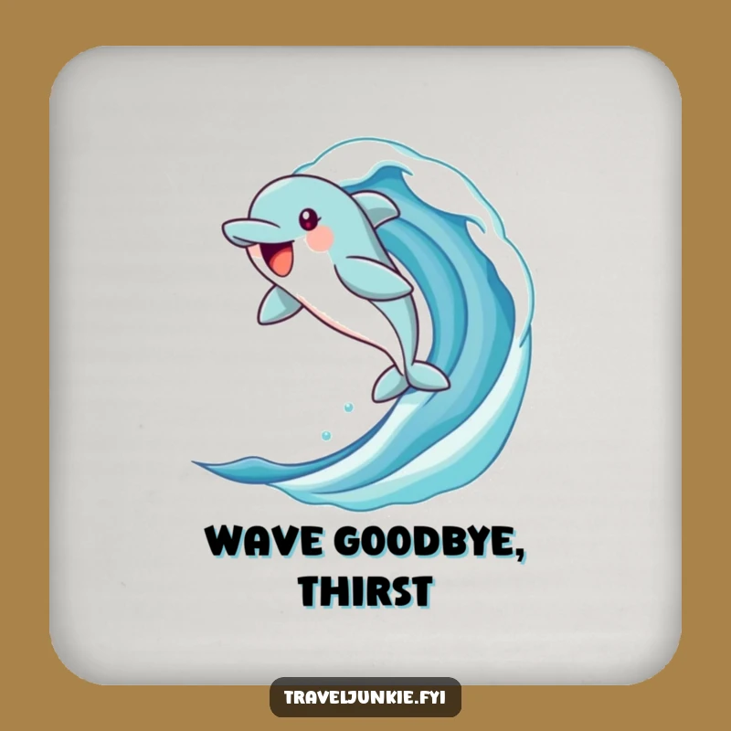 Funny Dolphin Coaster Set: Jubilant Character Drink Protectors for Ocean Tables