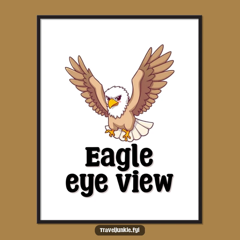 Funny Eagle Traveler Poster: Majestic Art for Your Walls